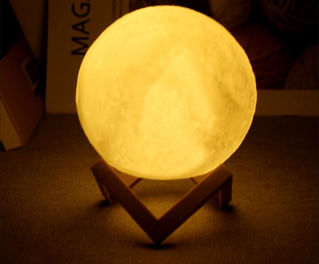 Moon-shaped night lamp