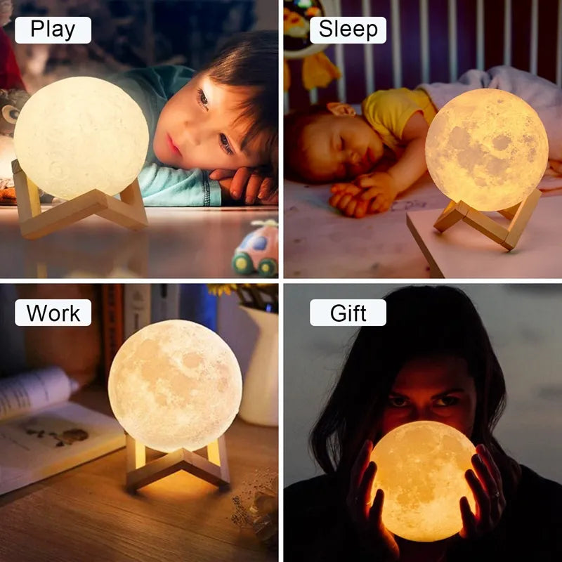 Moon-shaped night lamp
